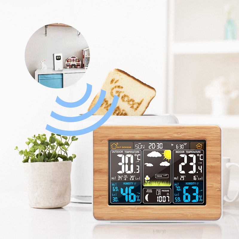 Weather Station Indoor - FanJu Alarm Clock Digital Temperature Humidity