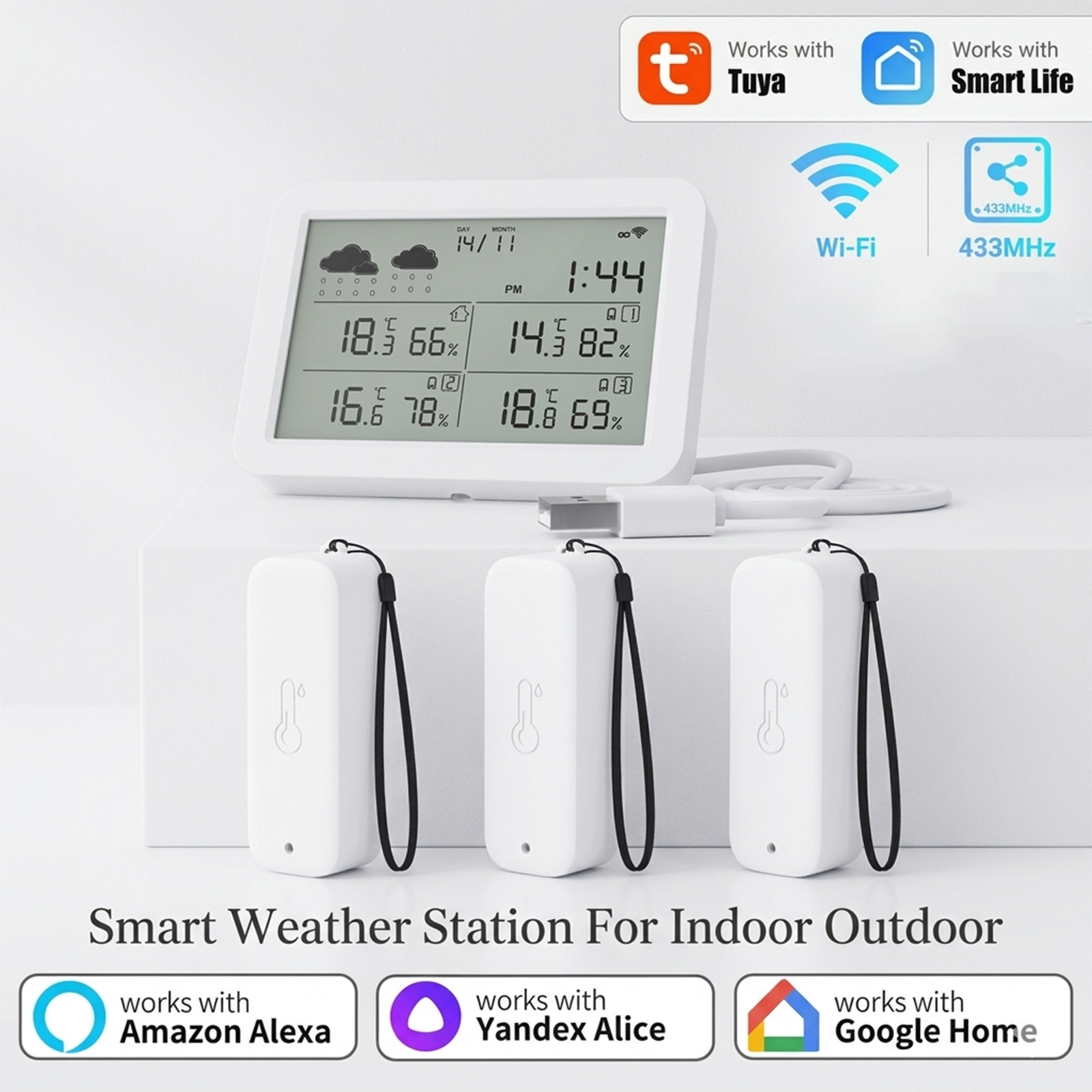 Tuya WiFi+RF433 Weather Statio - огляд і ціна Weather Station Indoor